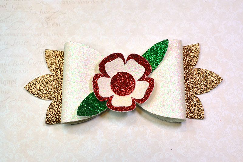 Hair bow template SVG, DIY leather bow template example image 1