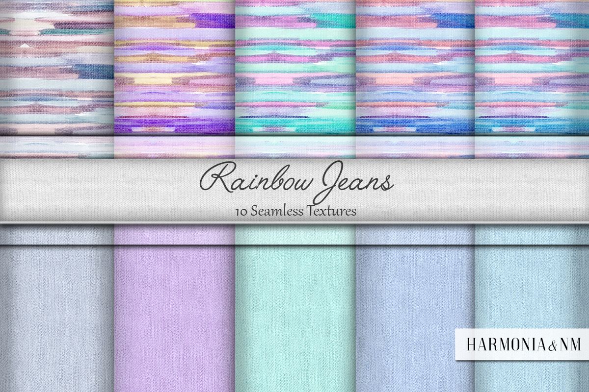 Rainbow Jeans 10 Seamless Textures example image 1