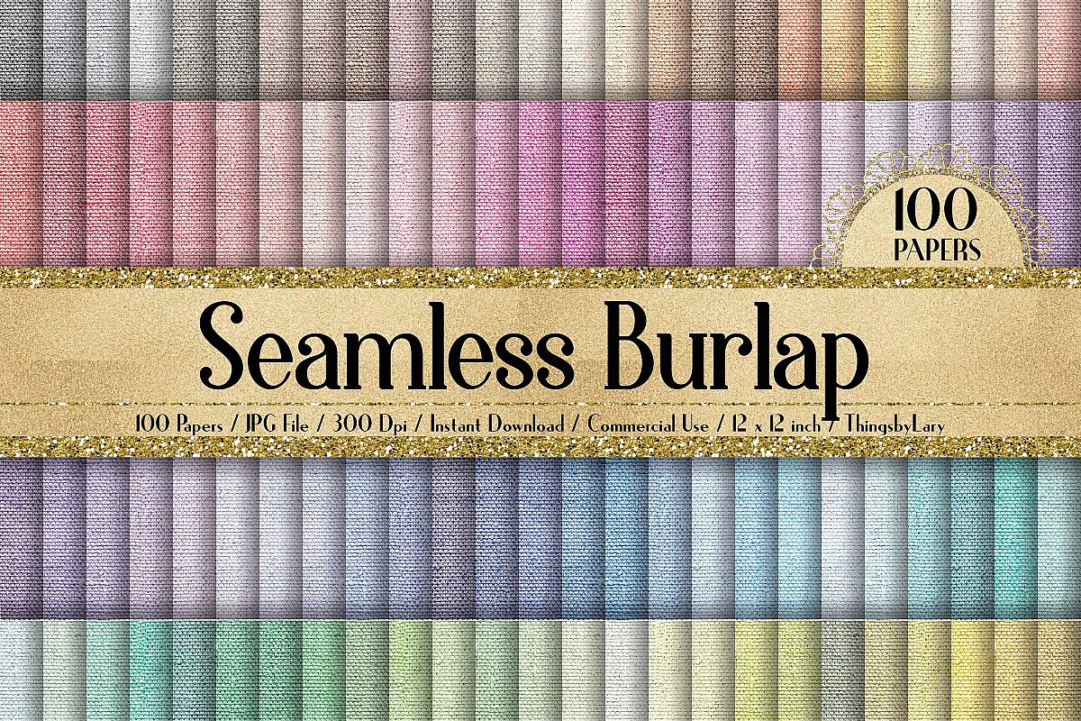 100 Seamless Realistic Burlap Texture Shabby Digital Papers example image 1