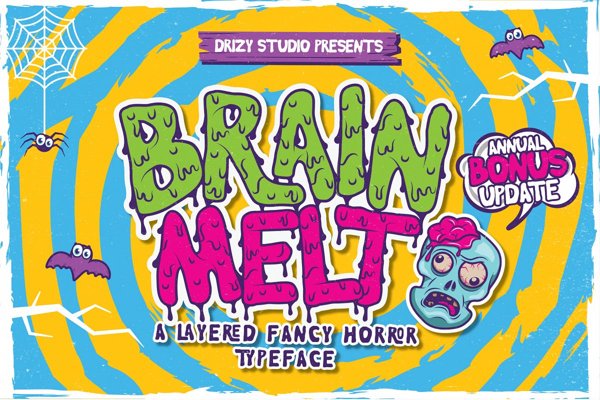 Brain Melt Layered Typeface UPDATE! example image 1