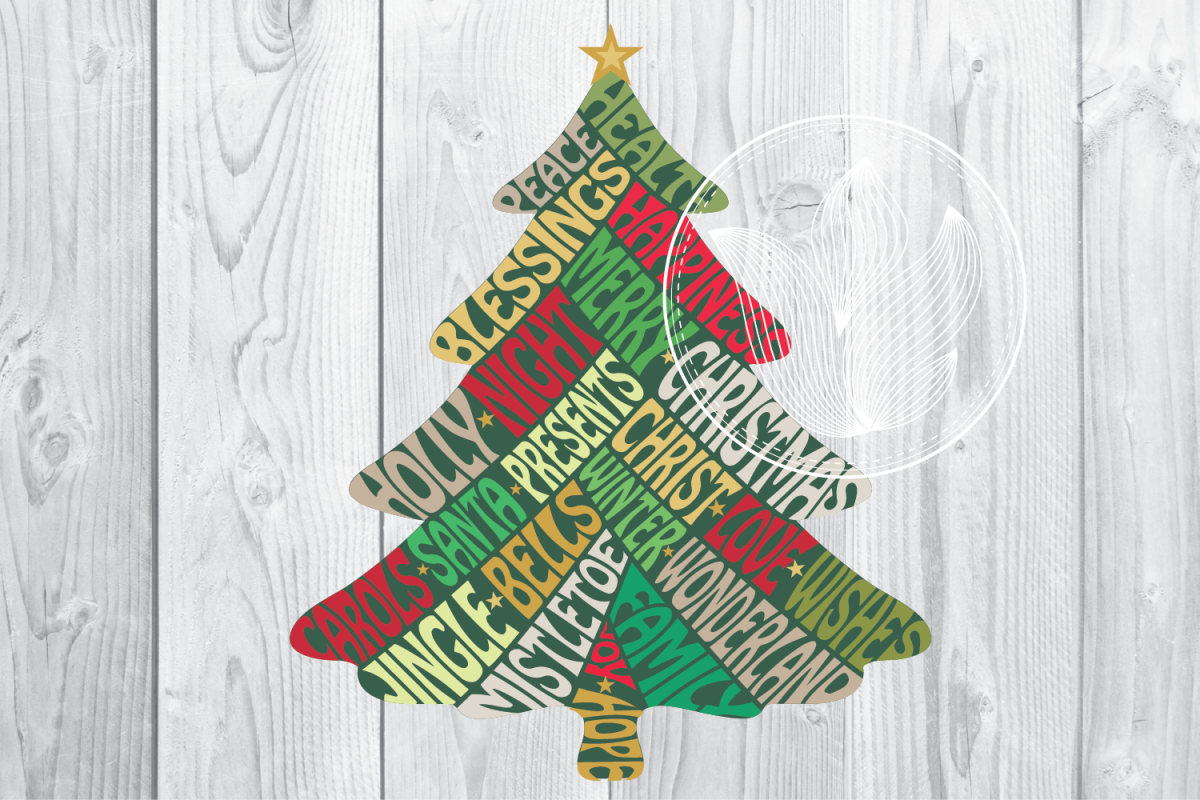 Download Digital Christmas Tree shape Word Art, Christmas tree jpg ...