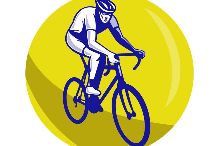 Cyclist riding racing bike example image 1