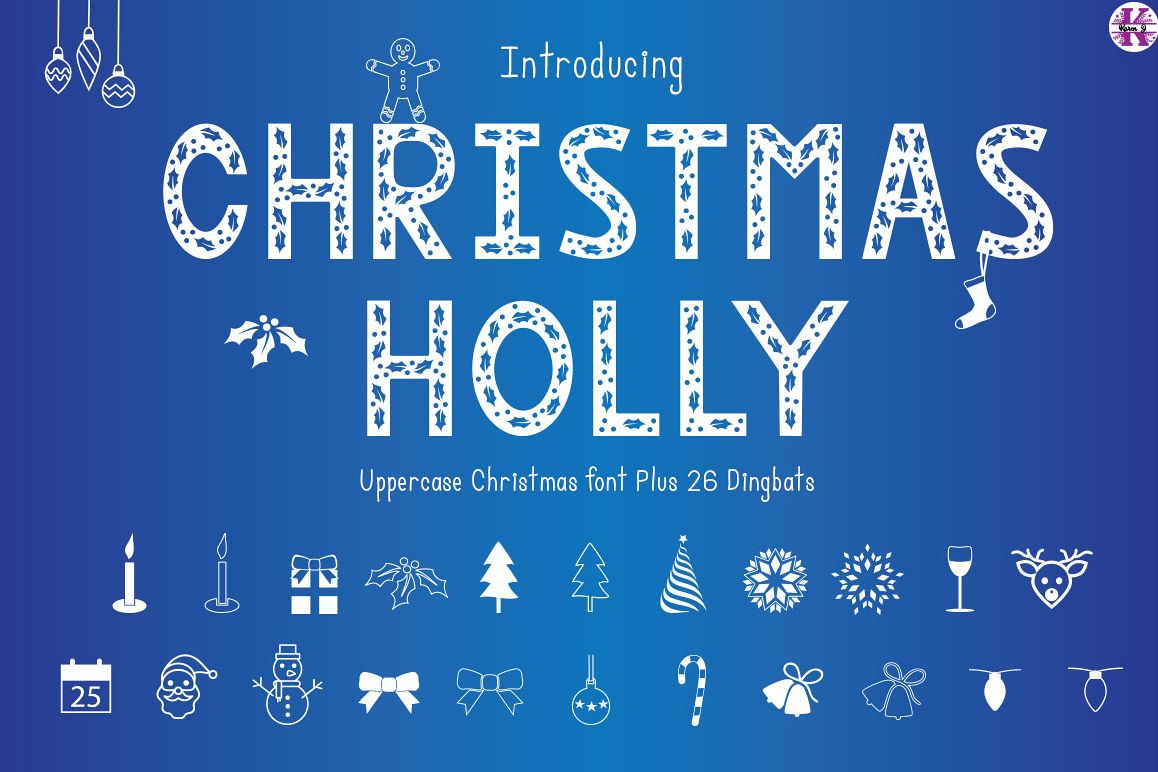 Christmas Holly - Font & Dingbats example image 1