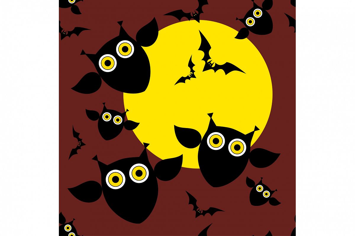 Seamless decorative vector background Happy Halloween. Print. Repeating background. Cloth design, wallpaper. example image 1