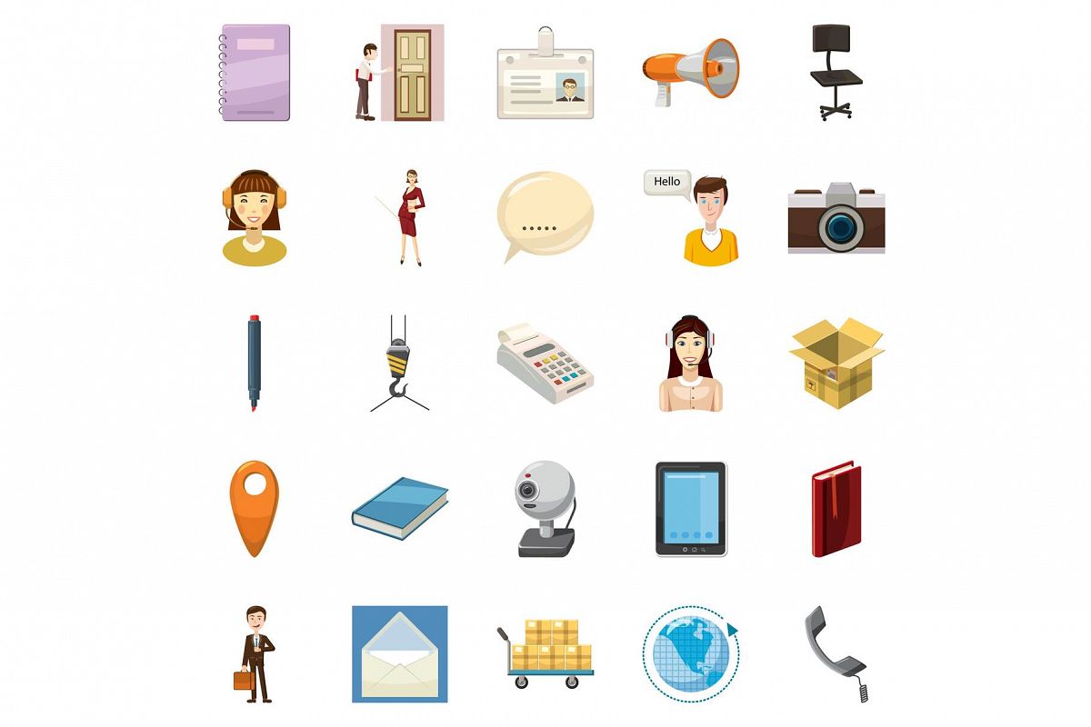 Transportation of money icons set, cartoon style example image 1