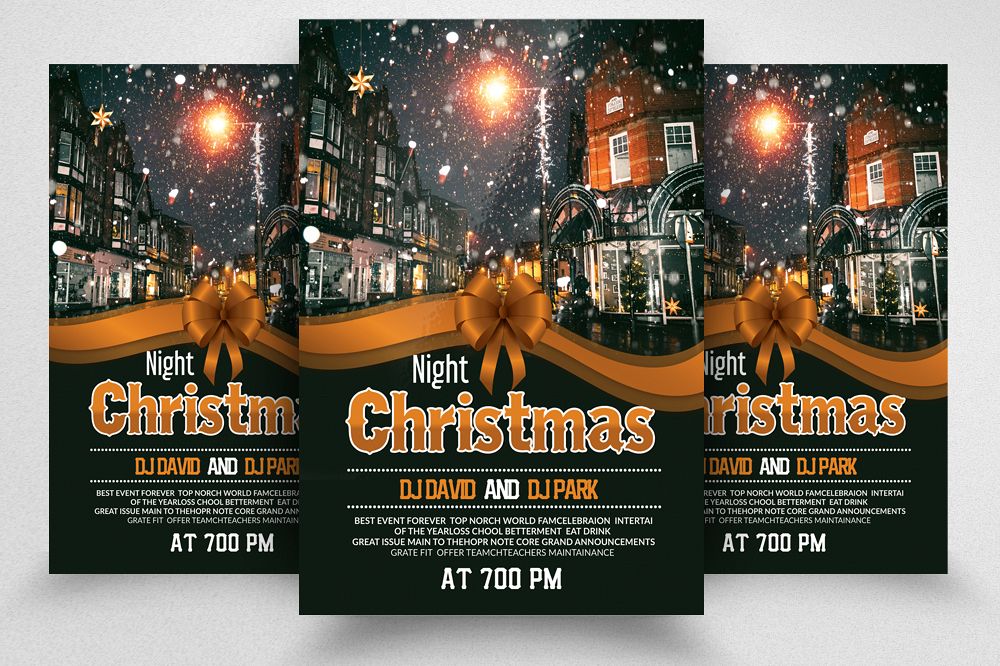 Christmas Party Night Flyer Template example image 1