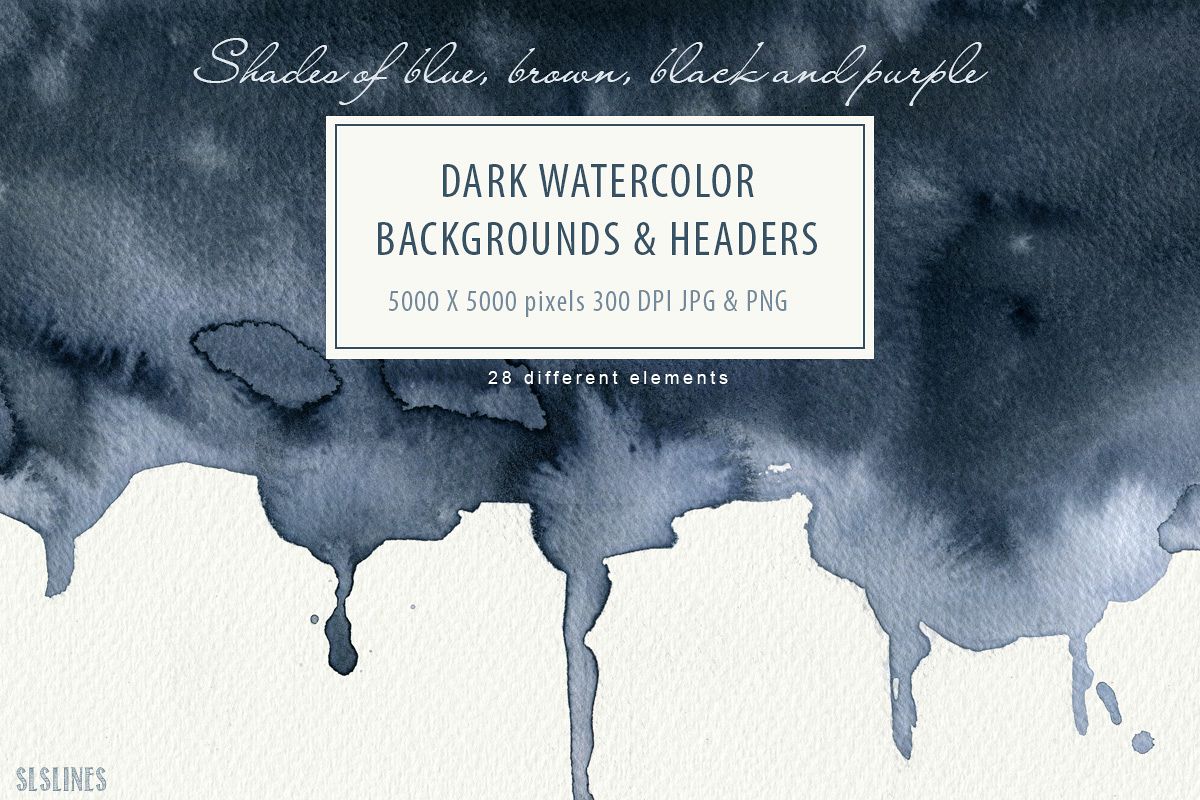 Dark Watercolor Backgrounds & Headers example image 1