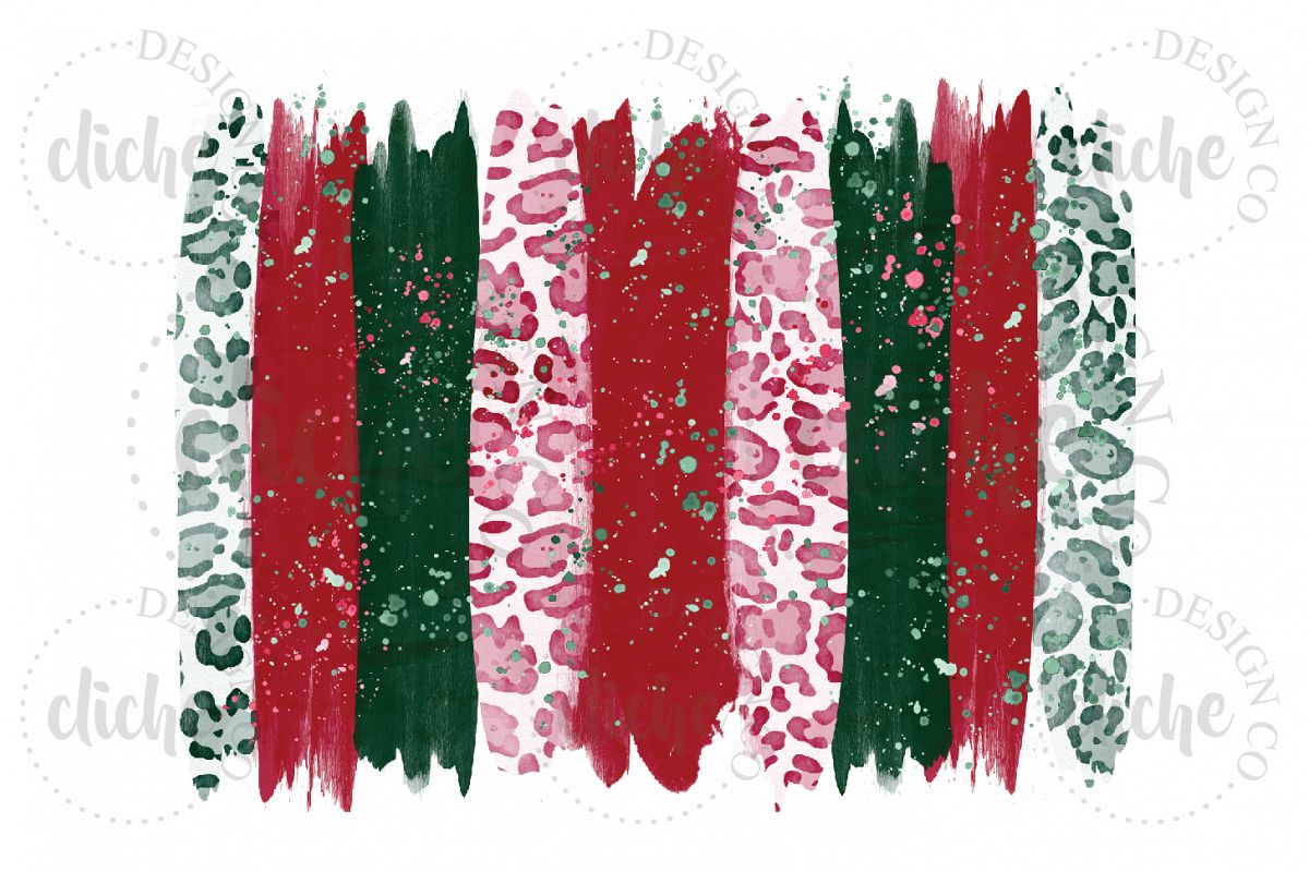 Christmas Paint Stroke Sublimation Design Background example image 1