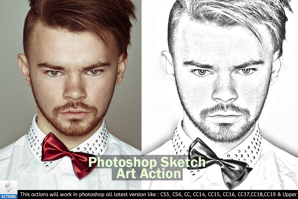 Photoshop Sketch Art Action example image 1