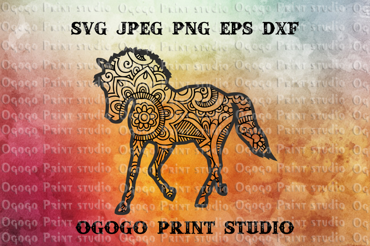 Unicorn svg, Zentangle SVG, Mandala Svg, Horse svg, Animal example image 1