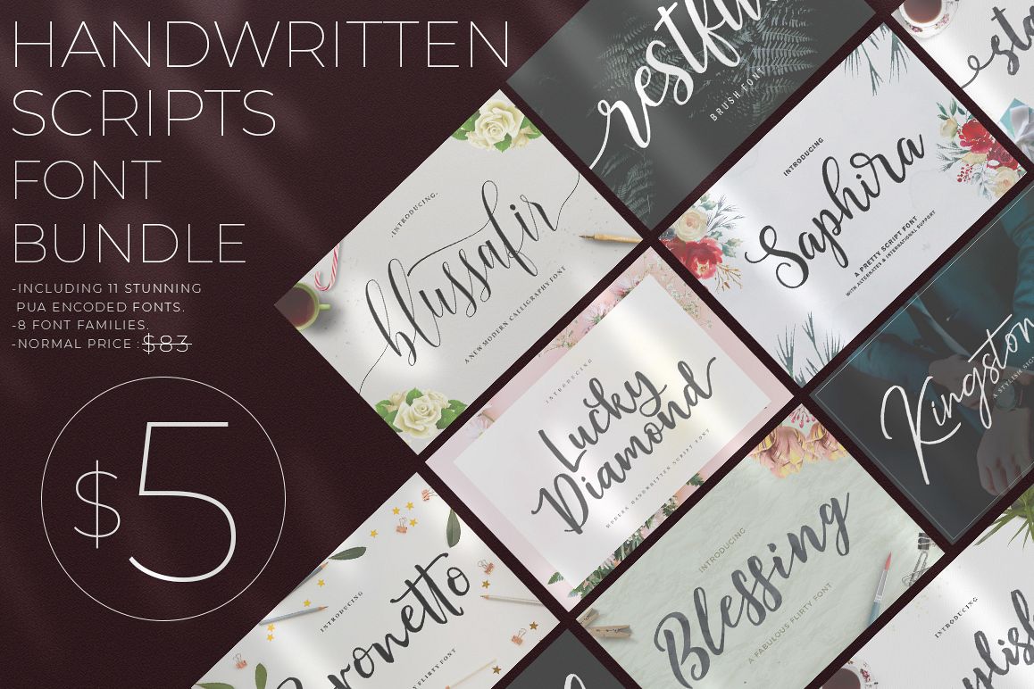Handwritten Scripts Font Bundle From Great Studio example image 1