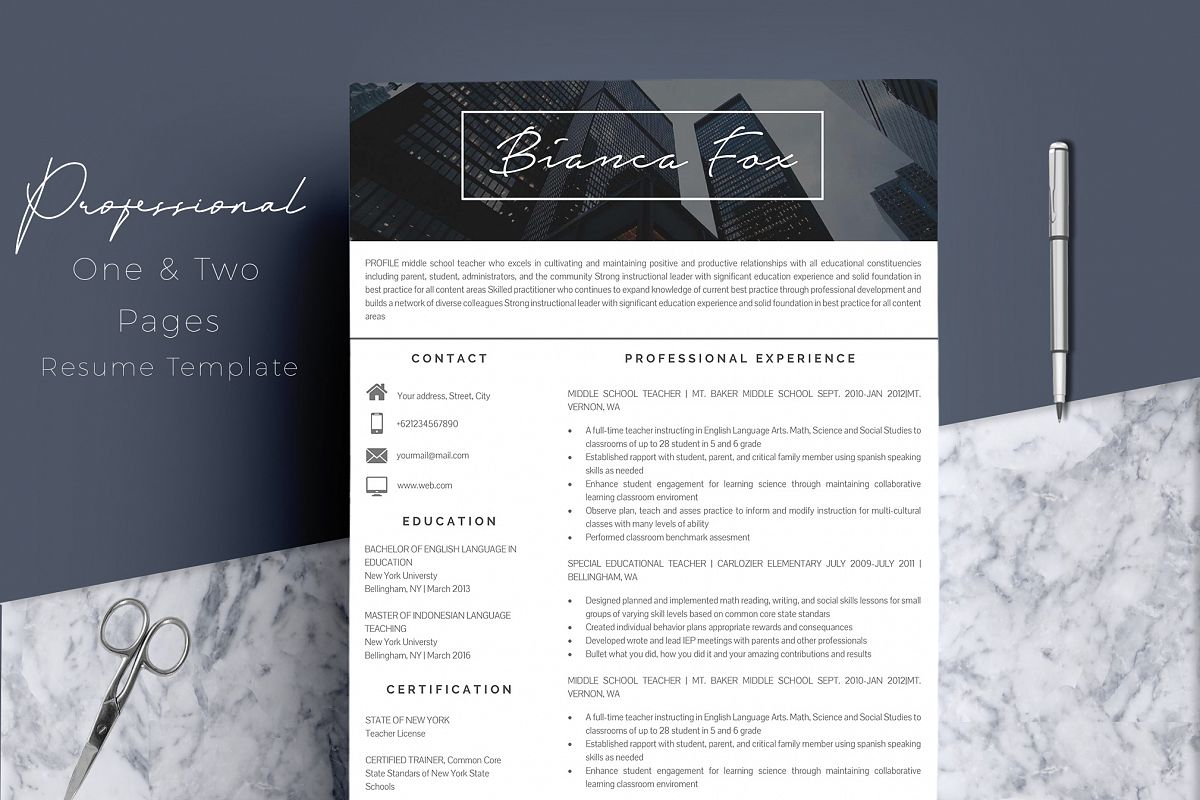 Professional Microsoft Word Resume Template example image 1