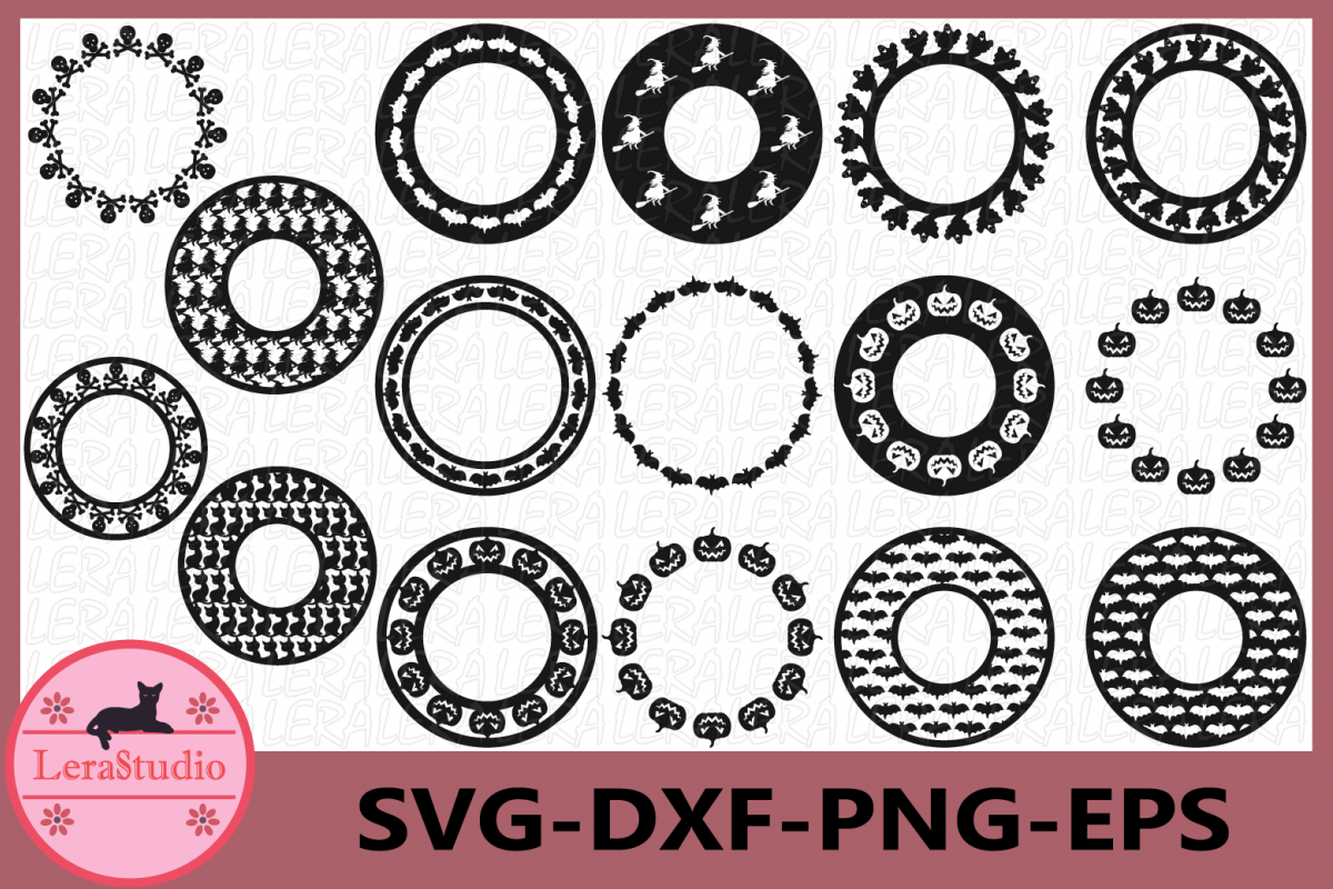 Halloween Monogram Frame SVG, Halloween svg Cut File example image 1