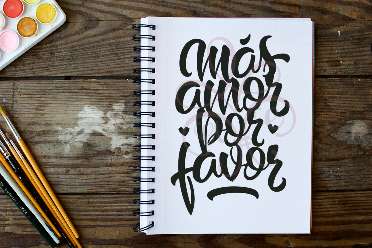 Mas Amor Por Favor SVG Hand-Lettered example image 1