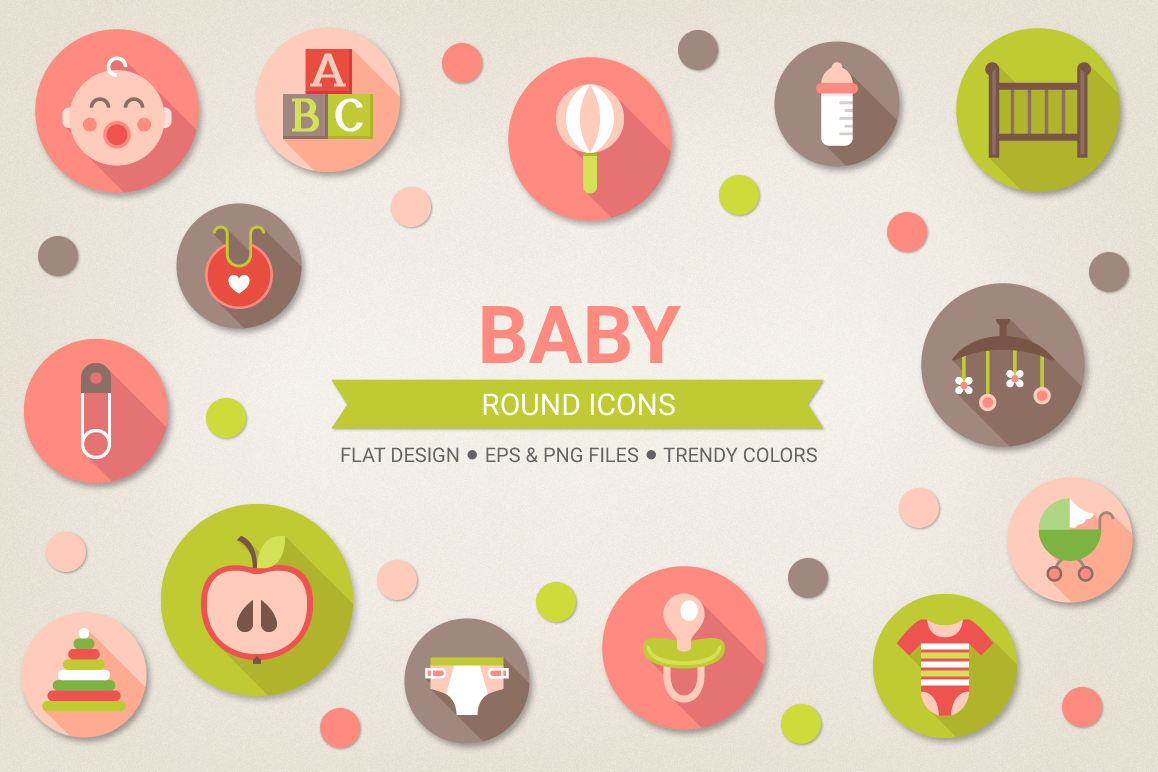 Round Baby Icons example image 1