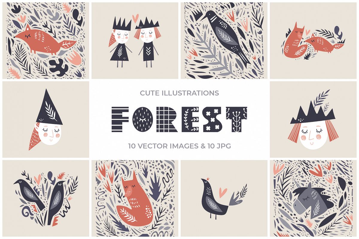 Forest inhabitants clip art example image 1
