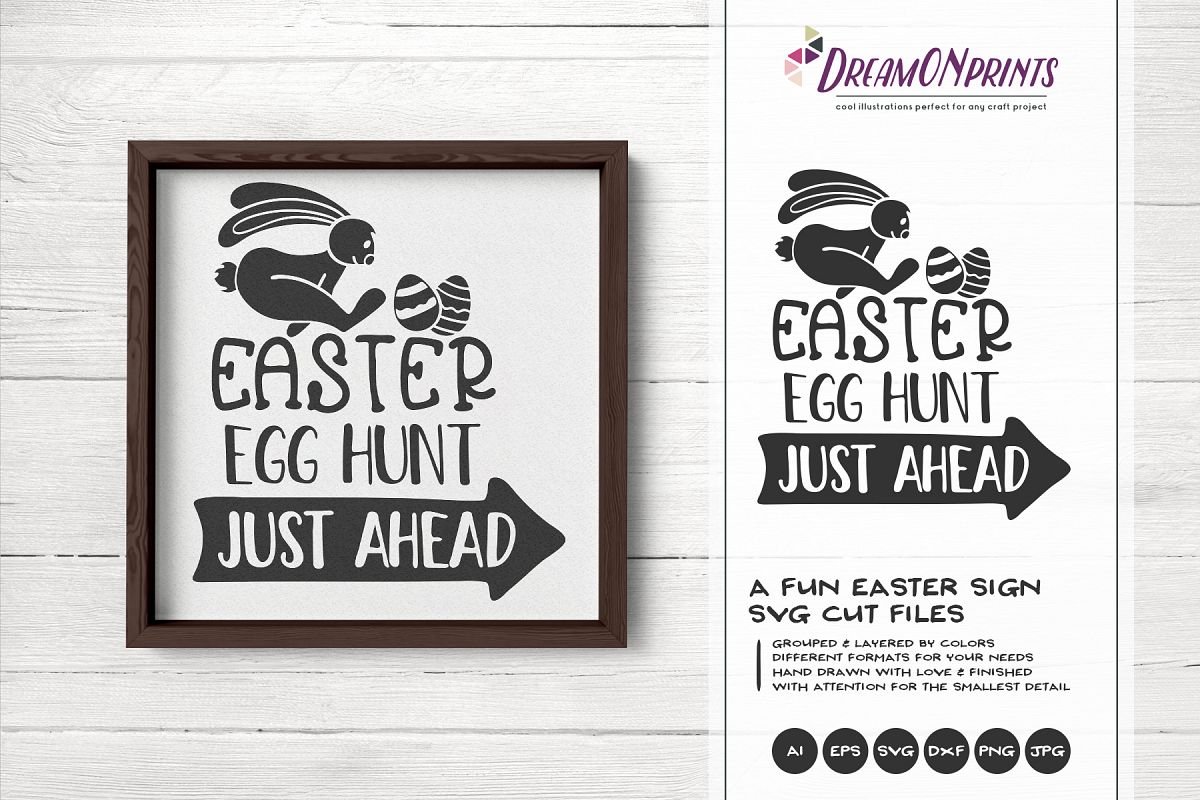 Easter Egg Hunt SVG - Easter Sign Making SVG example image 1