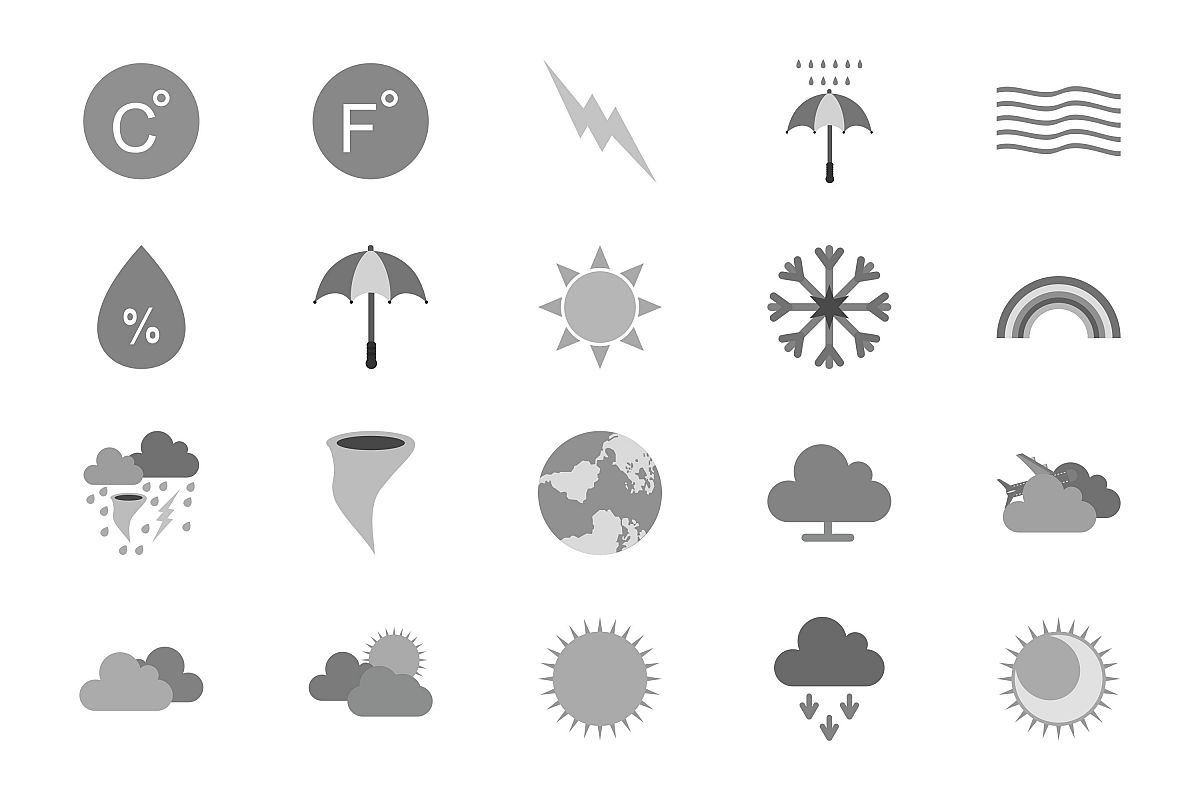 Set Of Weather And Season Icons example image 1
