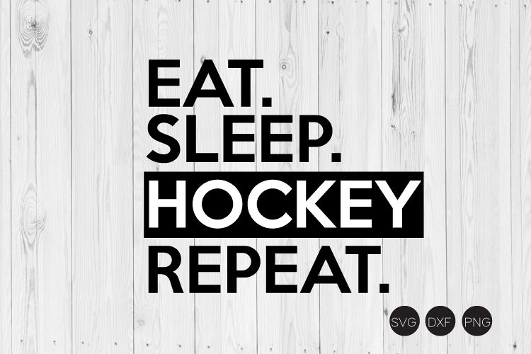 Eat Sleep Hockey Repeat SVG example image 1