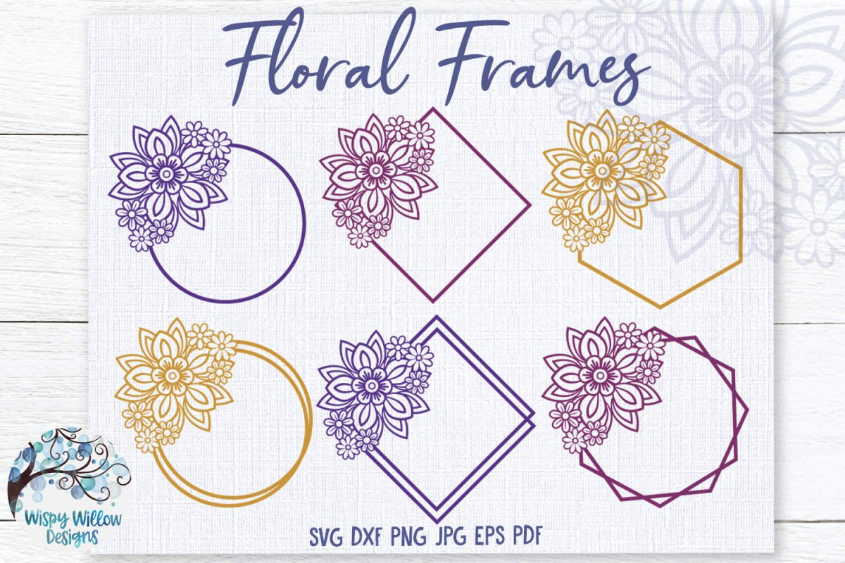 Download Floral Frames SVG Bundle | Monogram Frame SVG Bundle