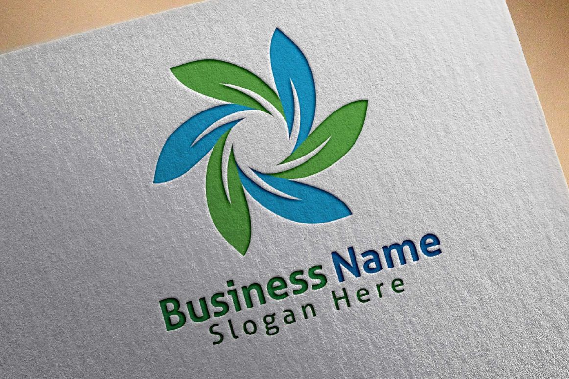 infinity Green leaf ecology logo template example image 1