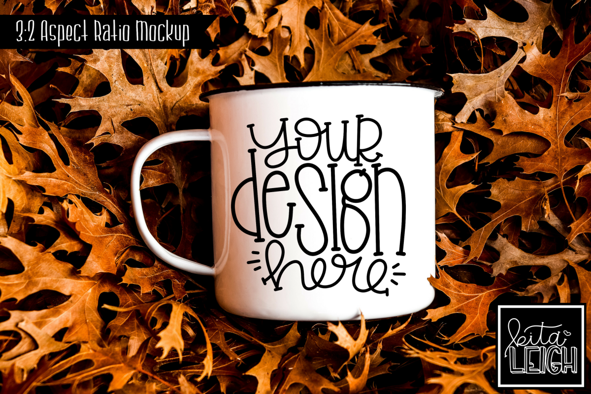 White Campfire Mug Fall Mockup example image 1