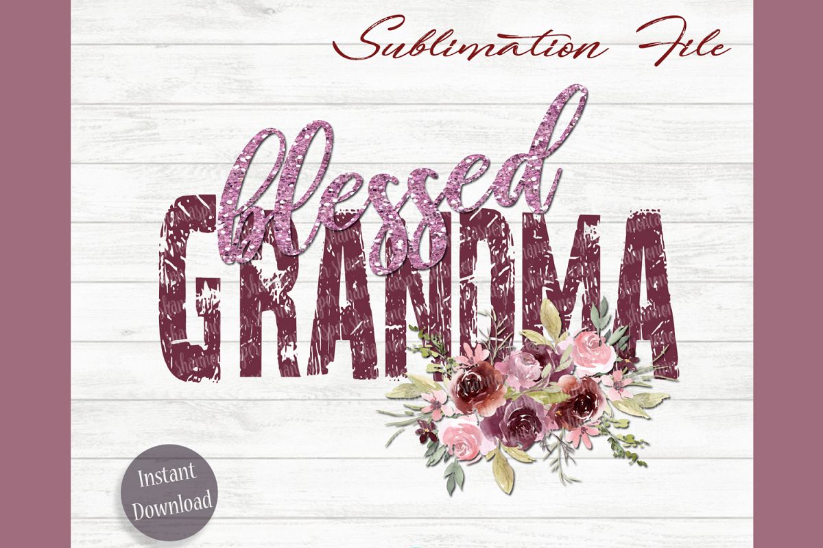 Blessed Grandma Png File| Sublimation File example image 1