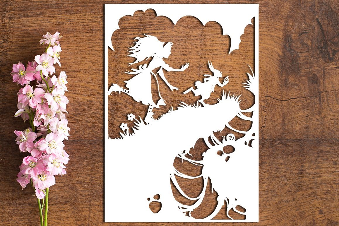 Wait For Me - Wonderland - Paper Cutting Template example image 1