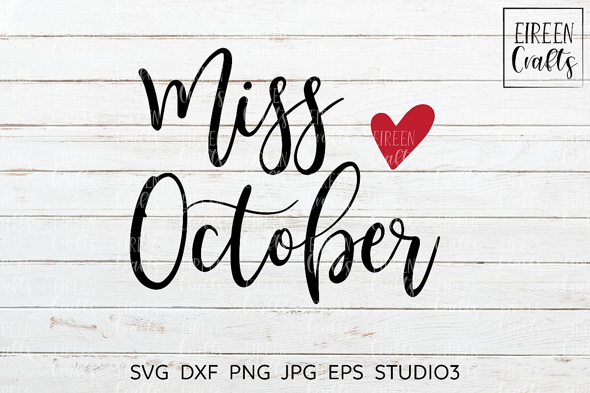 Miss October SVG - cut file for Cricut & Silhouette example image 1