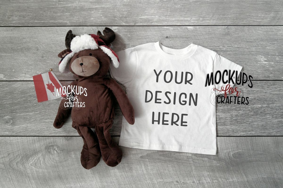 Child's TShirt Mock-up - Unisex - Canadian theme - moose example image 1