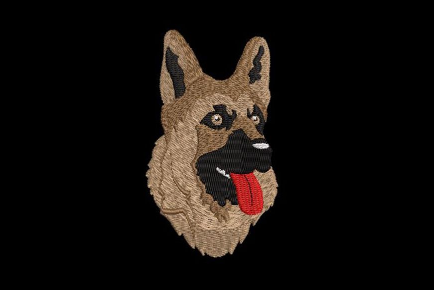 Dog, German Shepherd embroidery file example image 1
