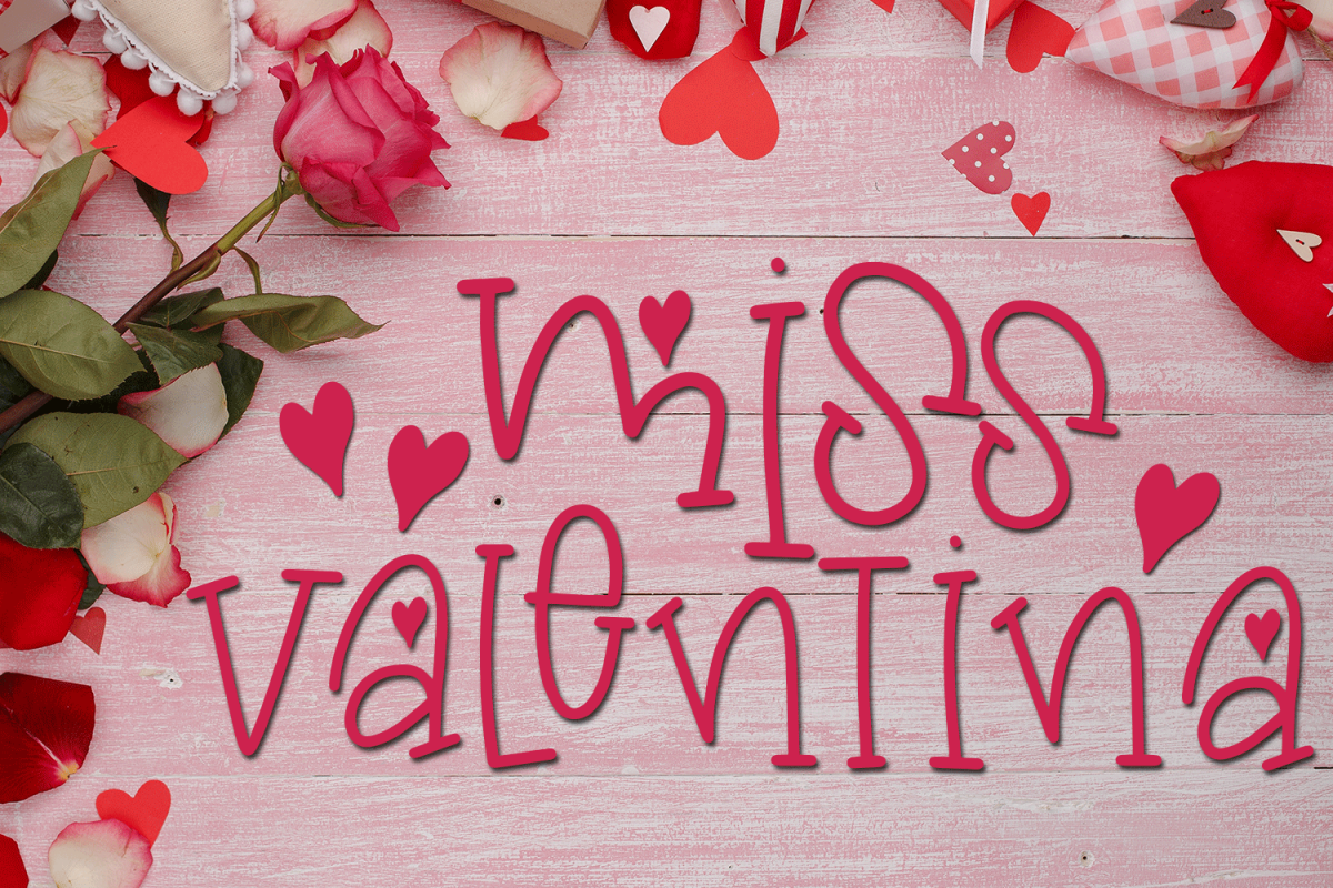 Valentine's Day Font - Miss Valentina example image 1