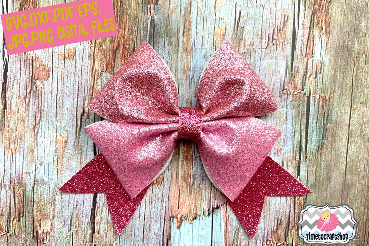 Double Pinch Hair Bow Template Glitter Double Pinch Hair Bow Template Glitter Example Image 1