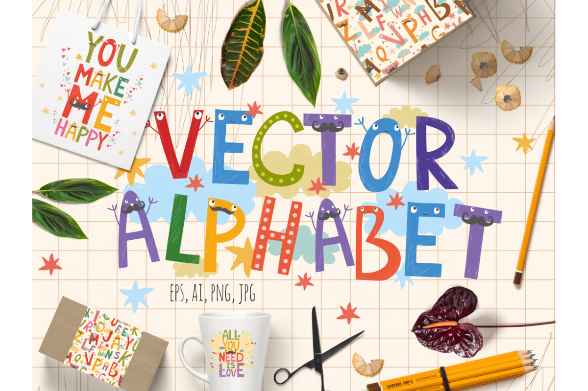 Alphabet for children (vector/png) example image 1