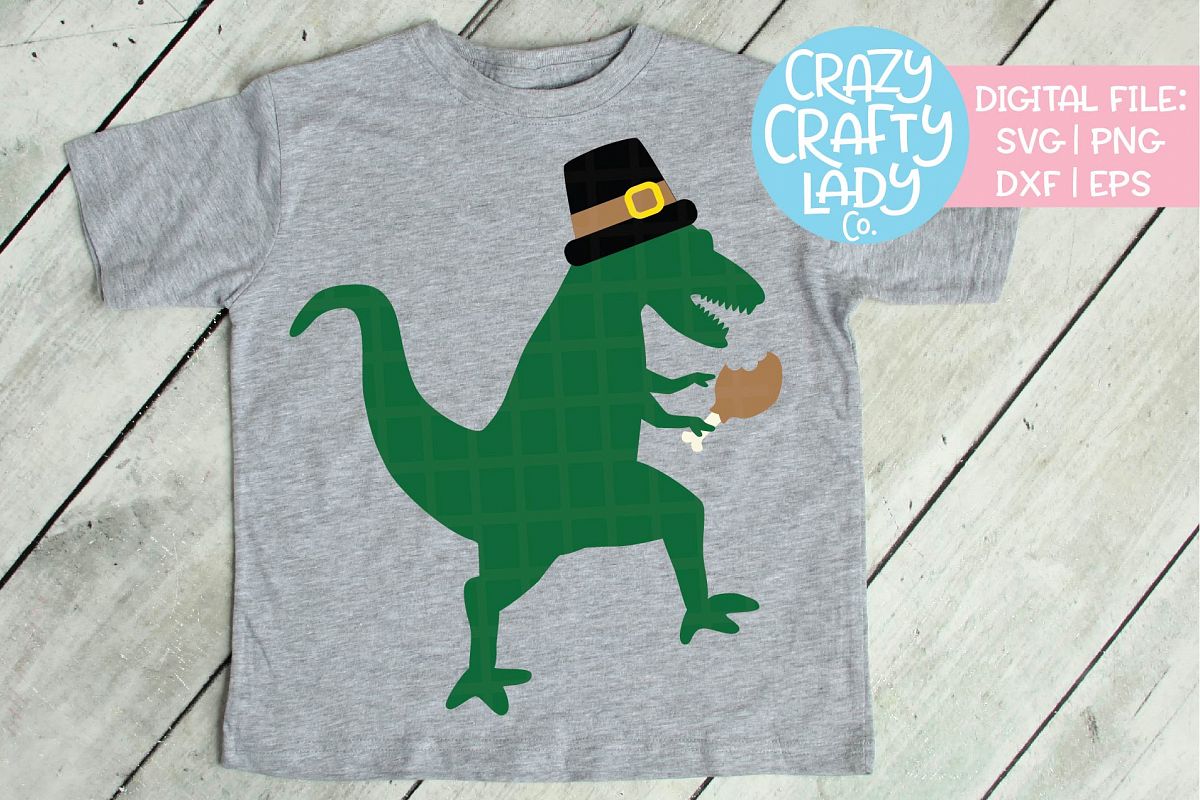 Thanksgiving Dinosaur SVG DXF EPS PNG Cut File example image 1