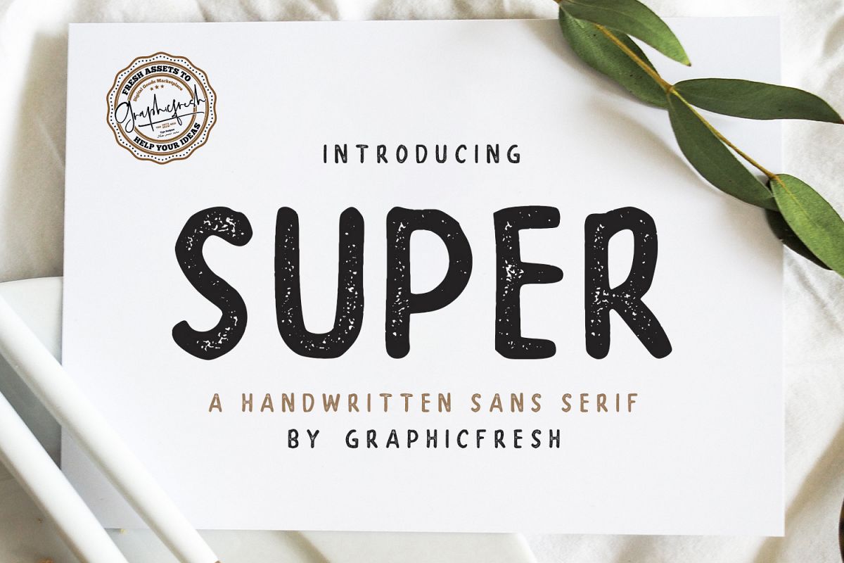 SUPER - A Handwritten Sans Serif example image 1