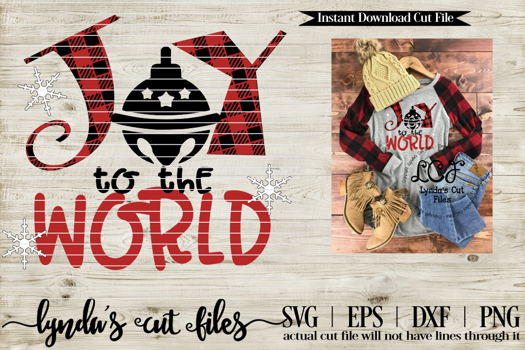 Joy to the World//Buffalo Plaid//Christmas//SVG//EPS/ example image 1