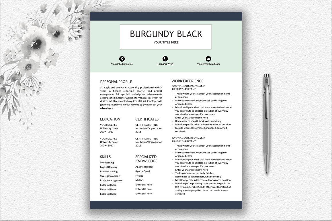 Resume Template Design example image 1