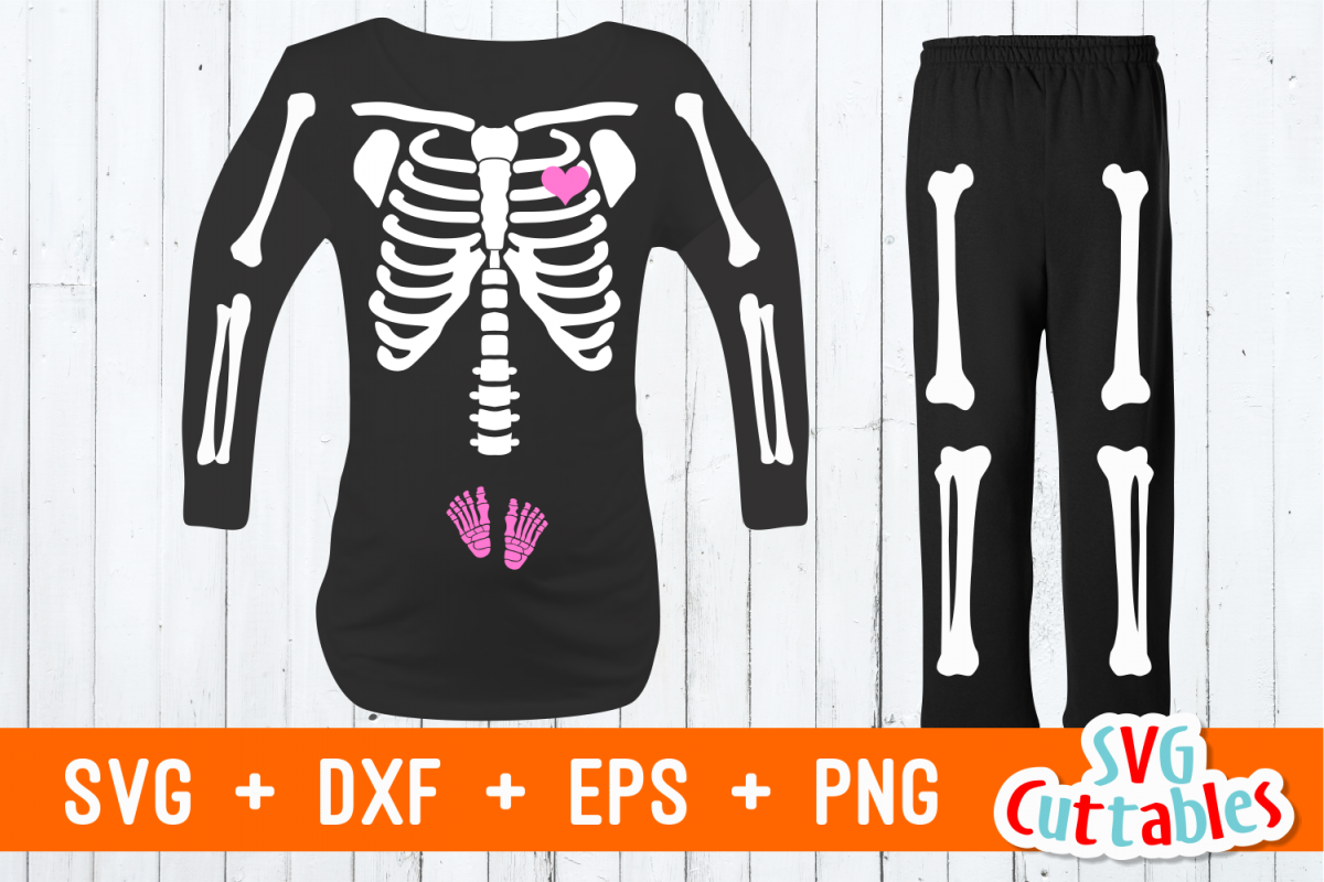Pregnant Skeleton t-shirt design | Cut File example image 1