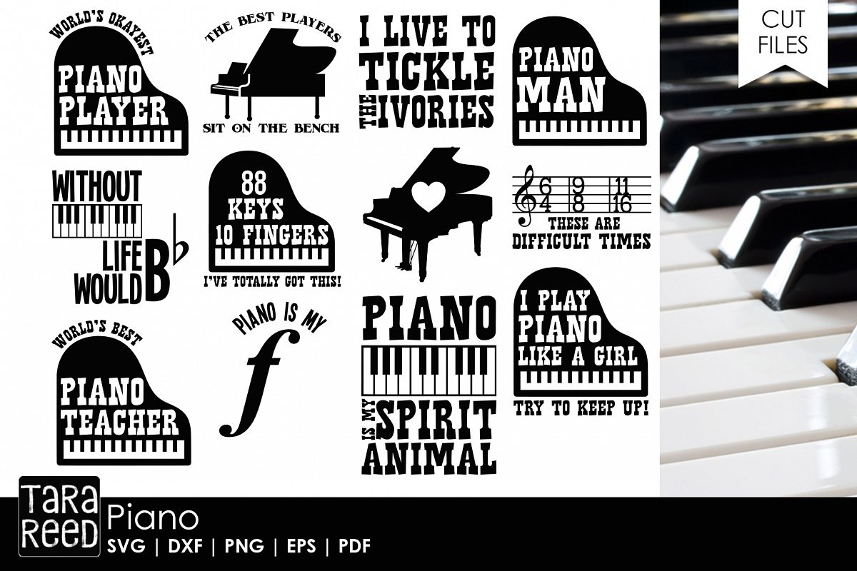 Piano SVG and Cut Files for Crafters example image 1