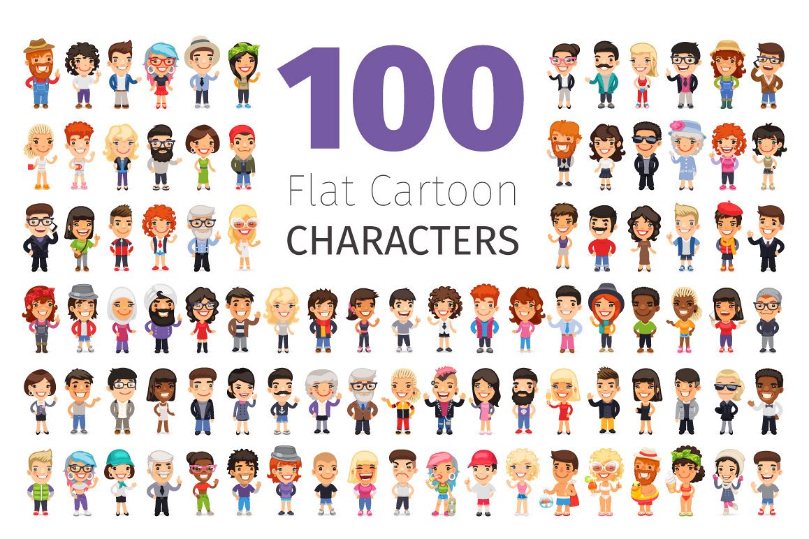 100 Casually Dressed Characters example image 1