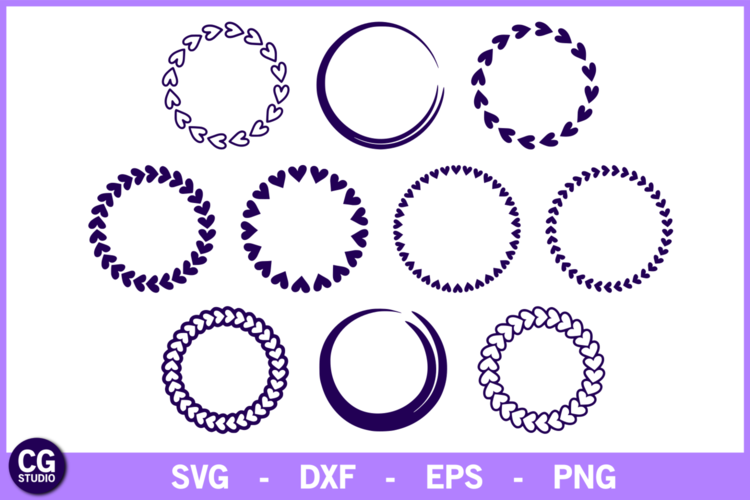 10 Heart monogram frames SVG - Valentine's day SVG cut file example image 1