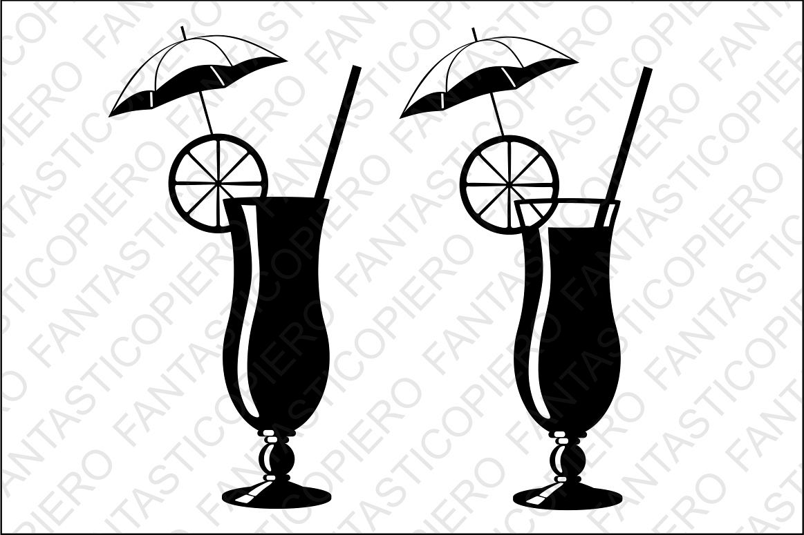 Cocktail SVG files for Silhouette and Cricut.