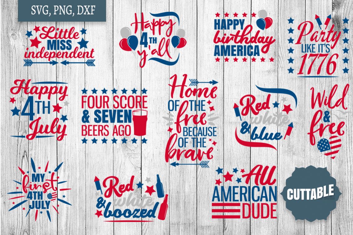 Fourth of July SVG Bundle, Independence day cut file bundle example image 1