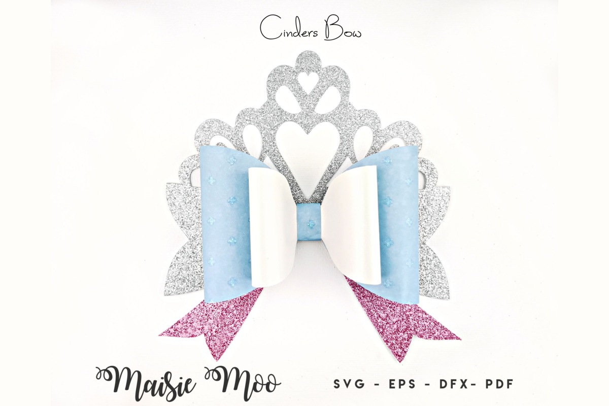 Download Princess Bow SVG, Crown Bow Template SVG, Tiara Hair Bow