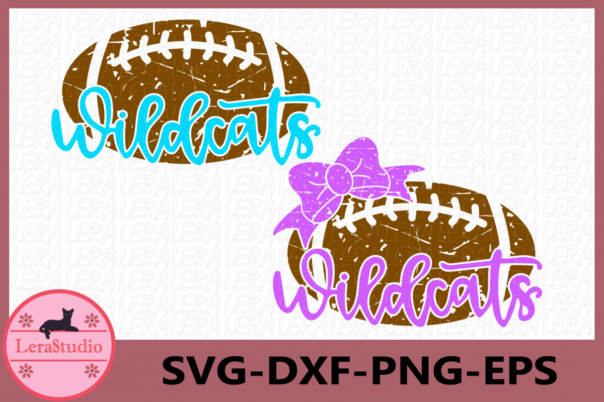 Wildcats Svg, Football Grunge SVG, Sport Ball Monogram svg example image 1
