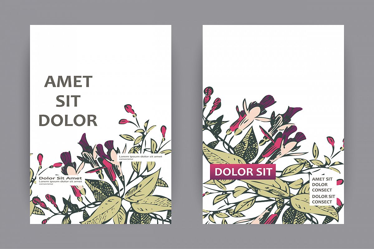 Fuchsia flowers wedding invitation card template design example image 1