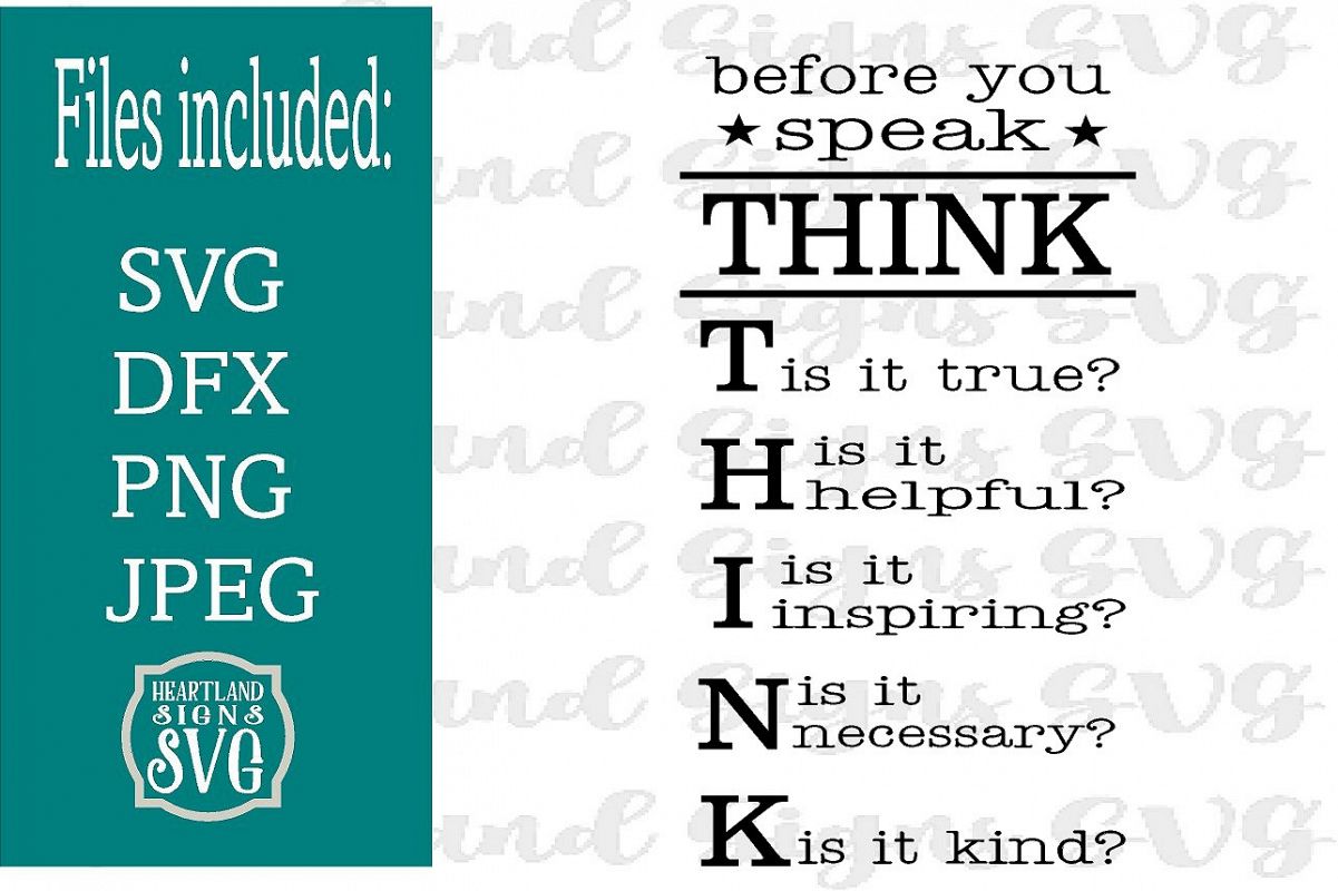 Before You Speak Think SVG Classroom Teacher SVG example image 1