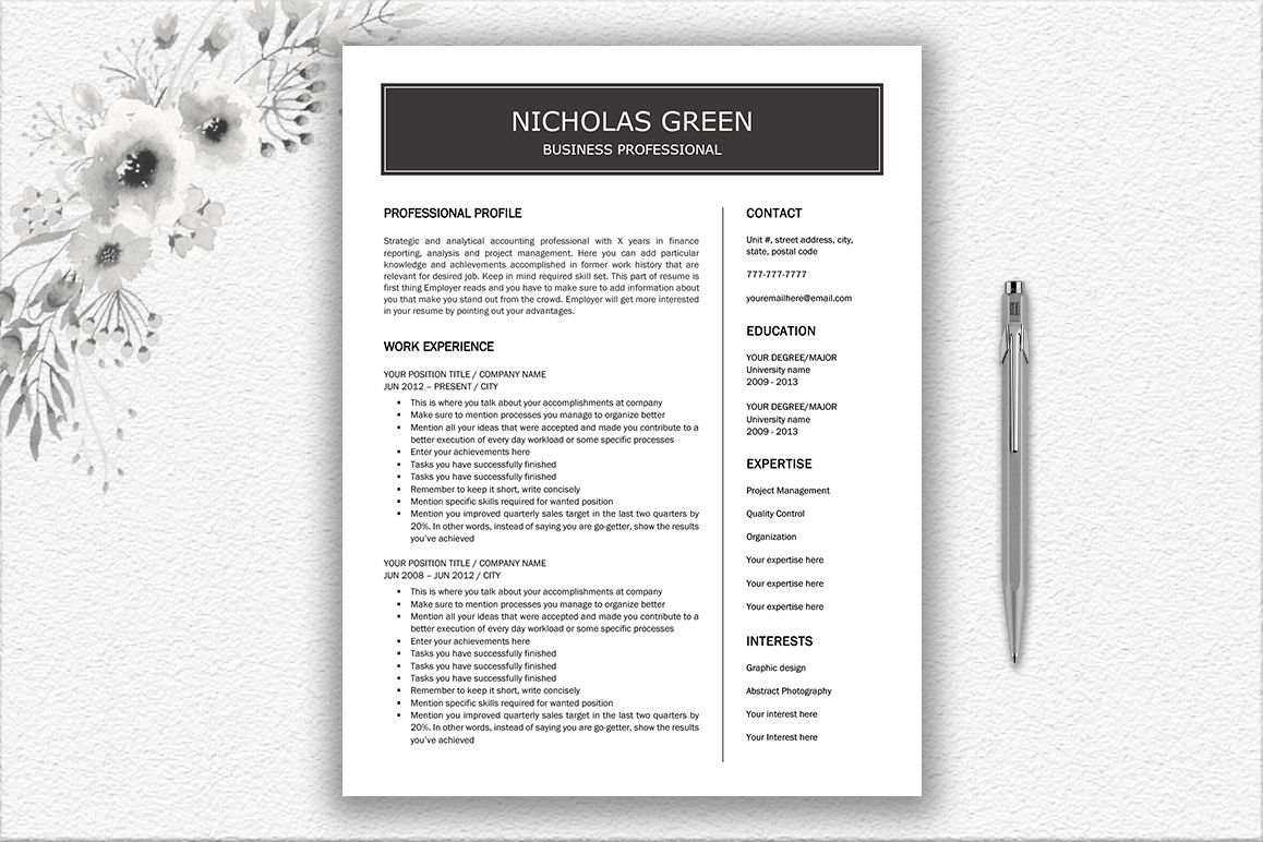 Resume Template Design example image 1