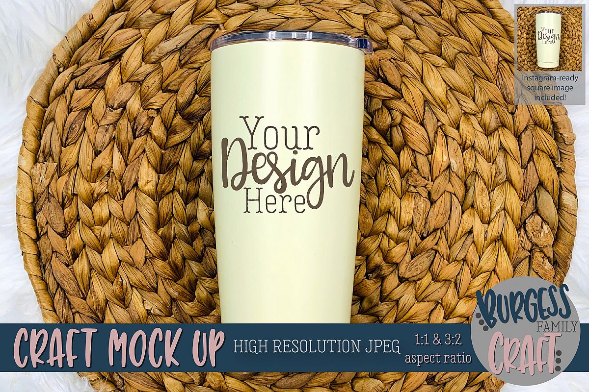 Stainless steel tumbler Craft mock up |High Resolution JPEG example image 1